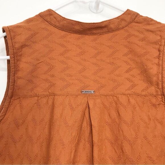 Prana Emery Run Copper Zigzag Sleeveless Tunic Blouse- New With Tags - Picture 9 of 16